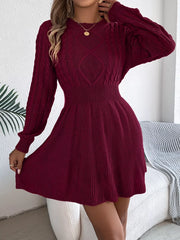 Cable Knit Sweater Dress - View 10 | TEVQA