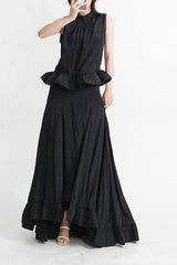 Ruffled Waist Halter Top + Maxi Skirt Set | Dress In Beauty