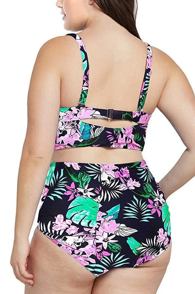 Tropical Print Bikini Set - View 6 | TEVQA