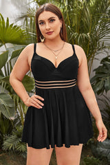 Plus Mesh Insert Ruffle Bikini Swimsuit | Dress In Beauty