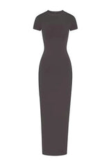 Vintage inspired crew neck maxi dress - View 9 | TEVQA
