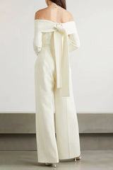Vesper Off The Shoulder Crepe Jumpsuit - TEVQA