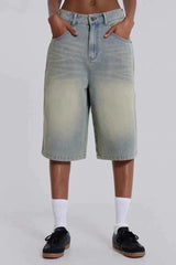 Wide leg denim shorts - View 6 | TEVQA