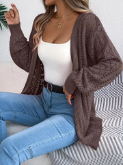 Pointelle Knit Cardigan - View 7 | TEVQA
