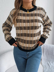 Vintage Lantern Sleeve Knit Sweater - Burgundy - TEVQA