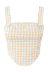 Gingham Corset Top - View 9 | TEVQA