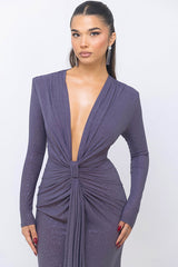 Deep V Neck Long Dress | Dress In Beauty