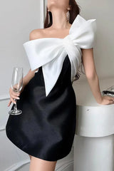 Arifah Bow Shoulder Mini Dress - TEVQA