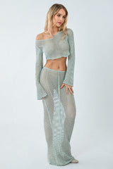 Cutout Cropped Knit & Maxi Skirt Set | Dress In Beauty