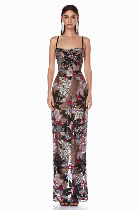 Floral Sequin Embroidered Maxi Dress | Dress In Beauty