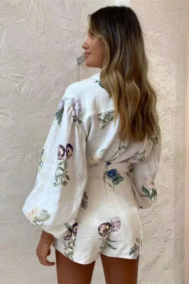 Florence Vintage Botanical Two-Piece Set - View 7 | TEVQA