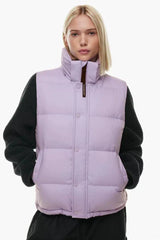 Cropped Puffer Vest with Matte Finish - View 14 | TEVQA