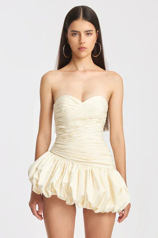 Balloon Draped Mini Dress - TEVQA