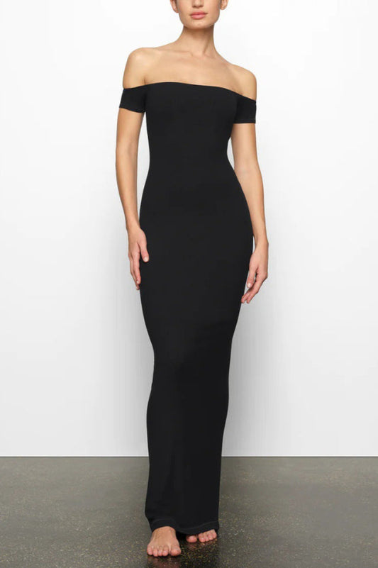 SKIMS Soft Lounge Off-Shoulder Slip Dress | Dress In Beauty