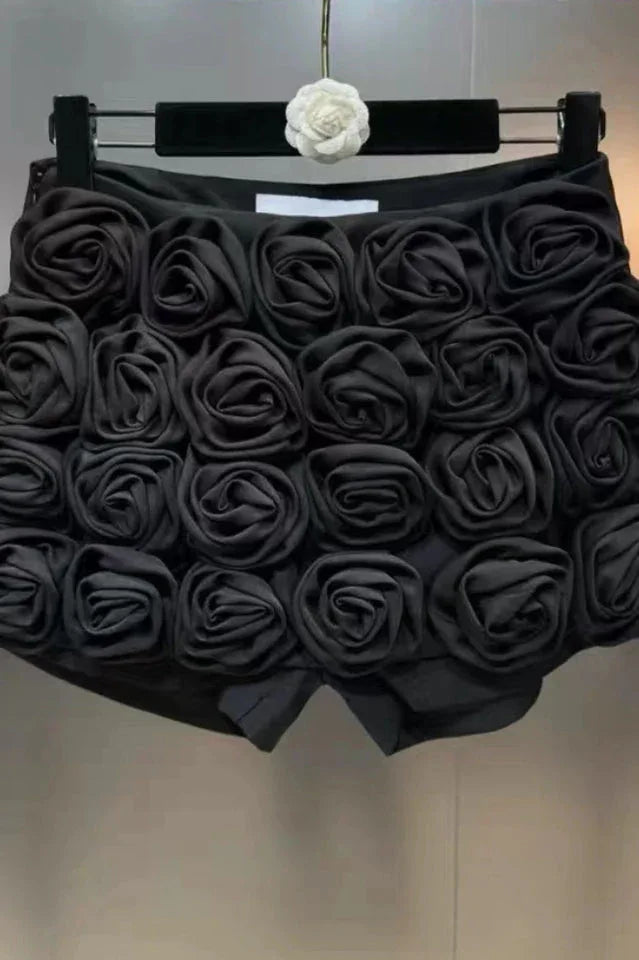 Astraea Flower Embellished Shorts - TEVQA