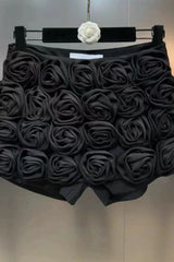 Astraea Flower Embellished Shorts - TEVQA