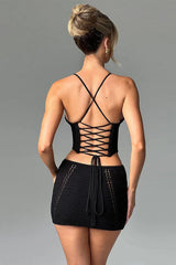 Crochet knit top and skirt set - View 8 | TEVQA