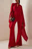 Ambrea Shawl Ruch Cutout Pants Set - TEVQA