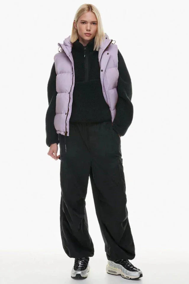Cropped Puffer Vest with Matte Finish - View 15 | TEVQA
