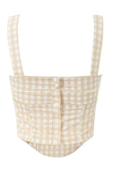 Gingham Corset Top - View 10 | TEVQA