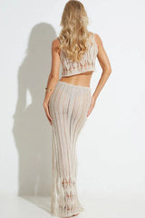 Theia Crochet Top +Skirt Set - TEVQA