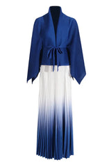 Ombre pleated two piece set - View 8 | TEVQA