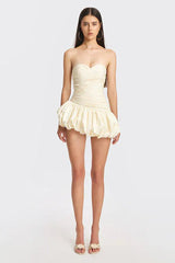 Balloon Draped Mini Dress - TEVQA