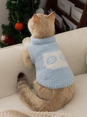 Minimalist Soft Plush Cat Sweater Warm Fleece Vest