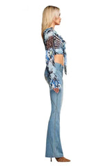 High-Waisted Flare Jeans - View 8 | TEVQA