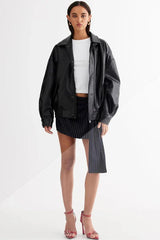 Vegan leather bomber jacket - View 7 | TEVQA