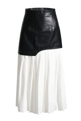 High Waist Patchwork Midi Skirt - View 6 | TEVQA