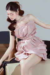 Anna Spaghetti Ruffle Dress - TEVQA