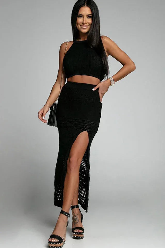 Knit Maxi Skirt Set - View 11 | TEVQA