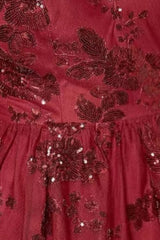 Burgundy Sequins Backless Mini Dress | Dress In Beauty