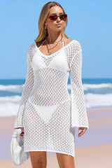 Malibu Bliss White Cover-Up Mini Dress - TEVQA