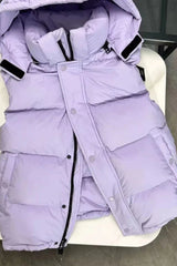 Cropped Puffer Vest with Matte Finish - View 17 | TEVQA