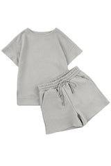 Geometric Textured Knit Two-Piece Set - View 9 | TEVQA