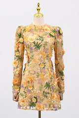 Lara Floral Applique Mini Dress | Dress In Beauty