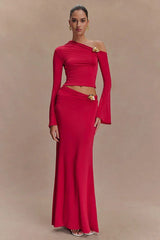 Ainsley Asymmetrical Maxi Skirt - TEVQA