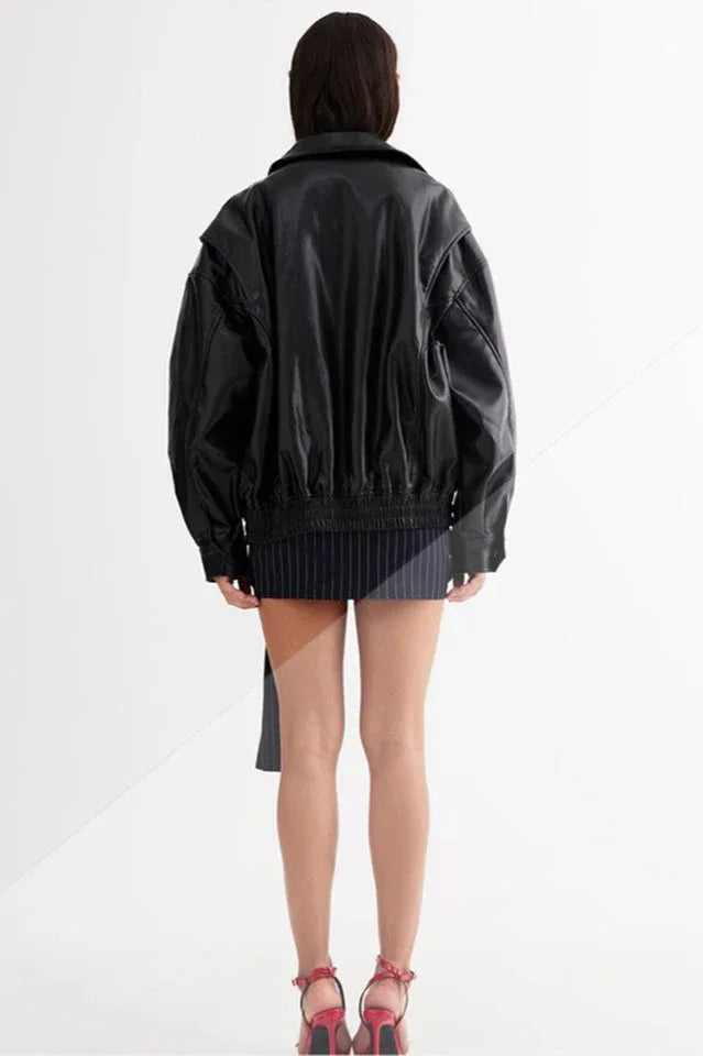 Vegan leather bomber jacket - View 11 | TEVQA