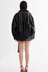Vegan leather bomber jacket - View 11 | TEVQA
