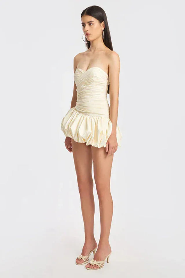 Balloon Draped Mini Dress - TEVQA