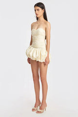 Balloon Draped Mini Dress - TEVQA