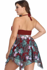 Plus Size Tankini Swimsuit with Skirt - View 7 | TEVQA