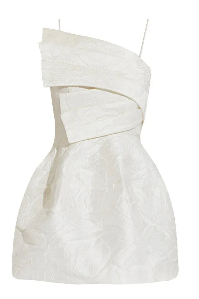 Jacquard Bow Mini Dress - View 6 | TEVQA