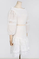 Raina White One-Shoulder Embroidered Set | Dress In Beauty