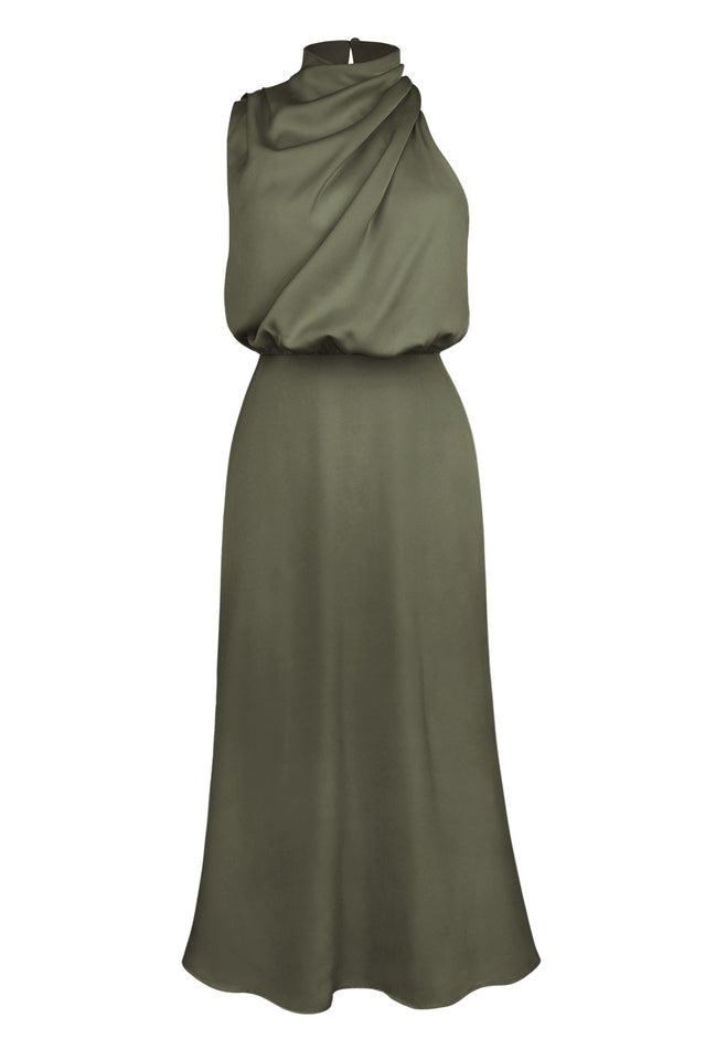 Halter Sleeveless Satin Bridesmaid Dress | Dress In Beauty