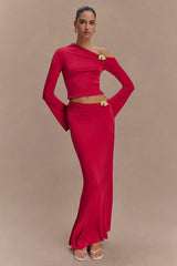 Ainsley Asymmetrical Maxi Skirt - TEVQA
