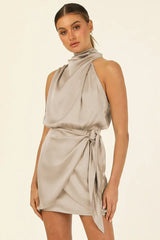 Santorini Satin Mini Dress - View 15 | TEVQA
