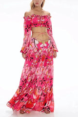Adelise Off Shoulder Floral Skirt Set - TEVQA